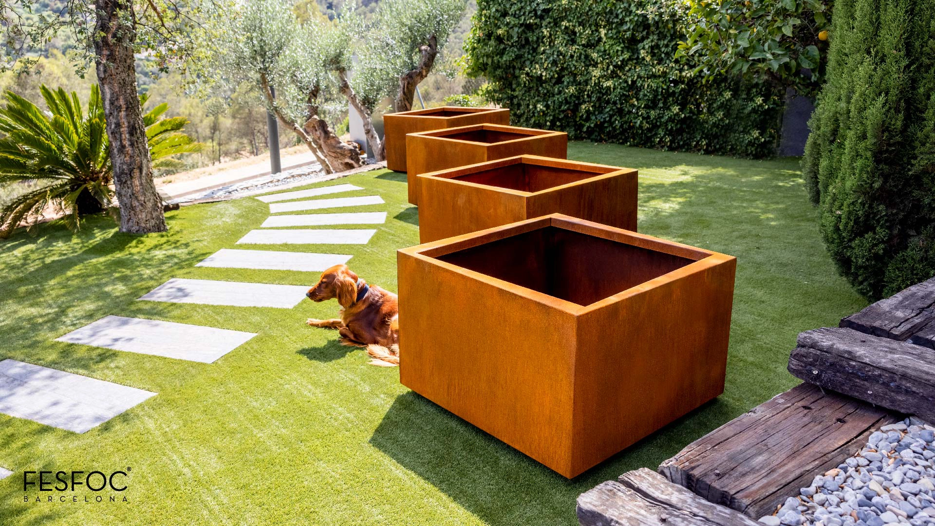 outdoor tall square planters