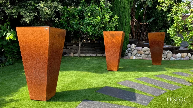 large modern outdoor planters