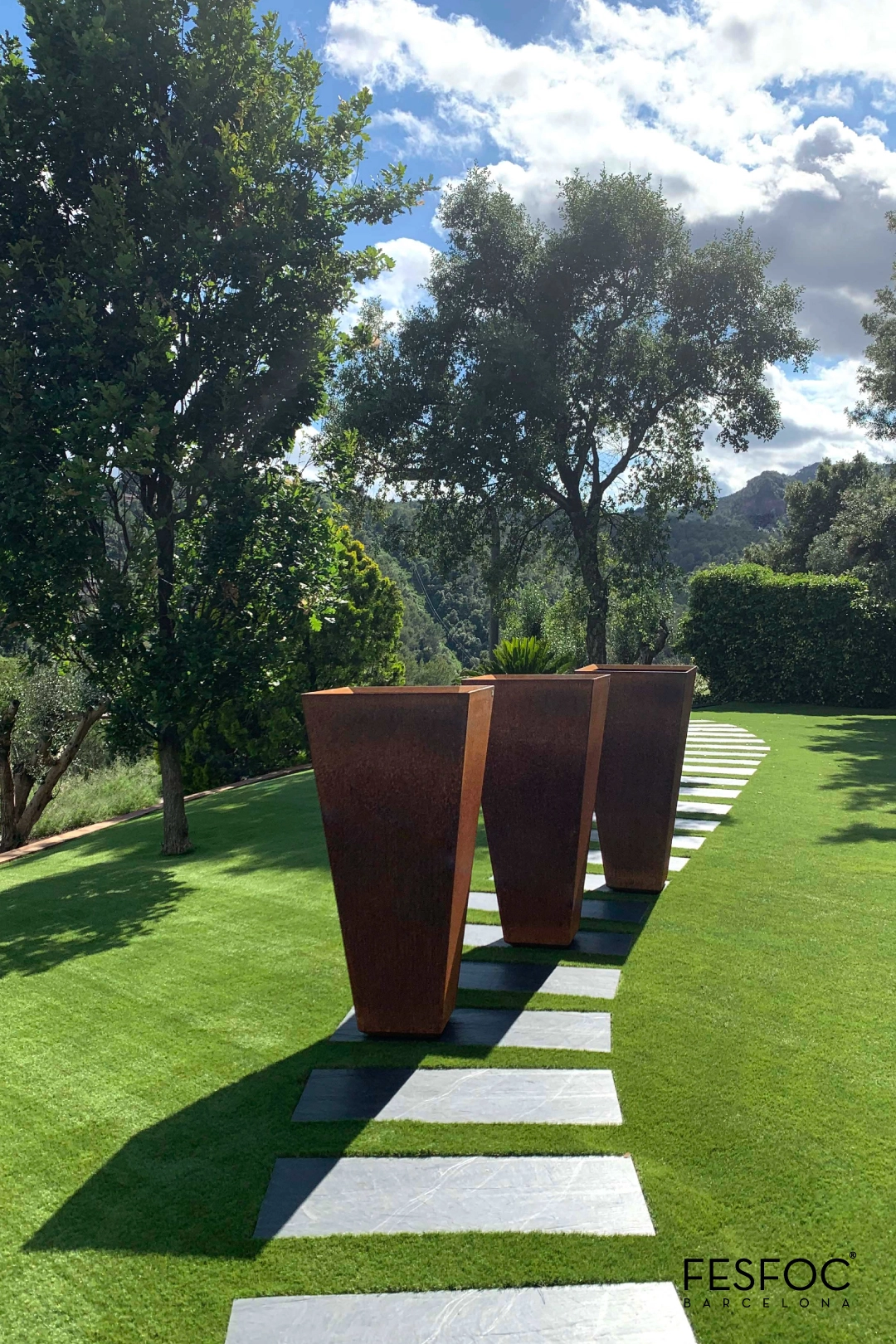 large modern outdoor planters