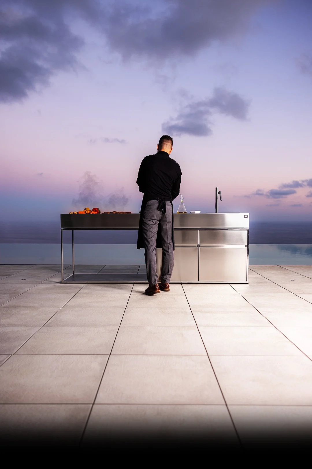 stainless steel outdoor kitchen