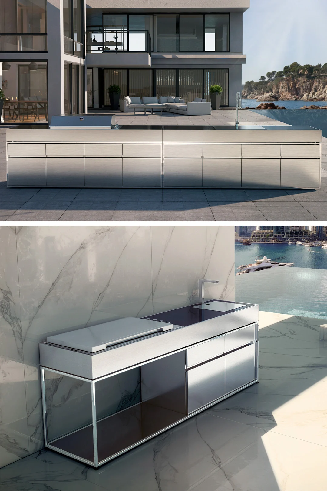 modular outdoor kitchen with sink