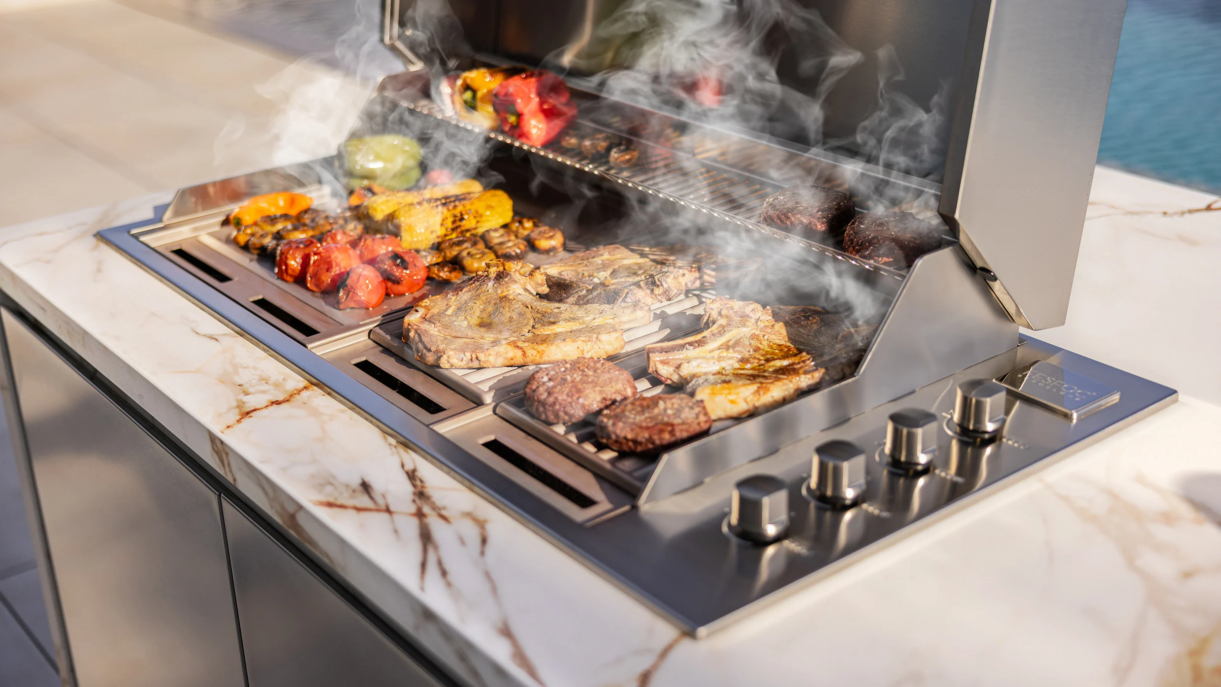 outdoor kitchen with barbecue