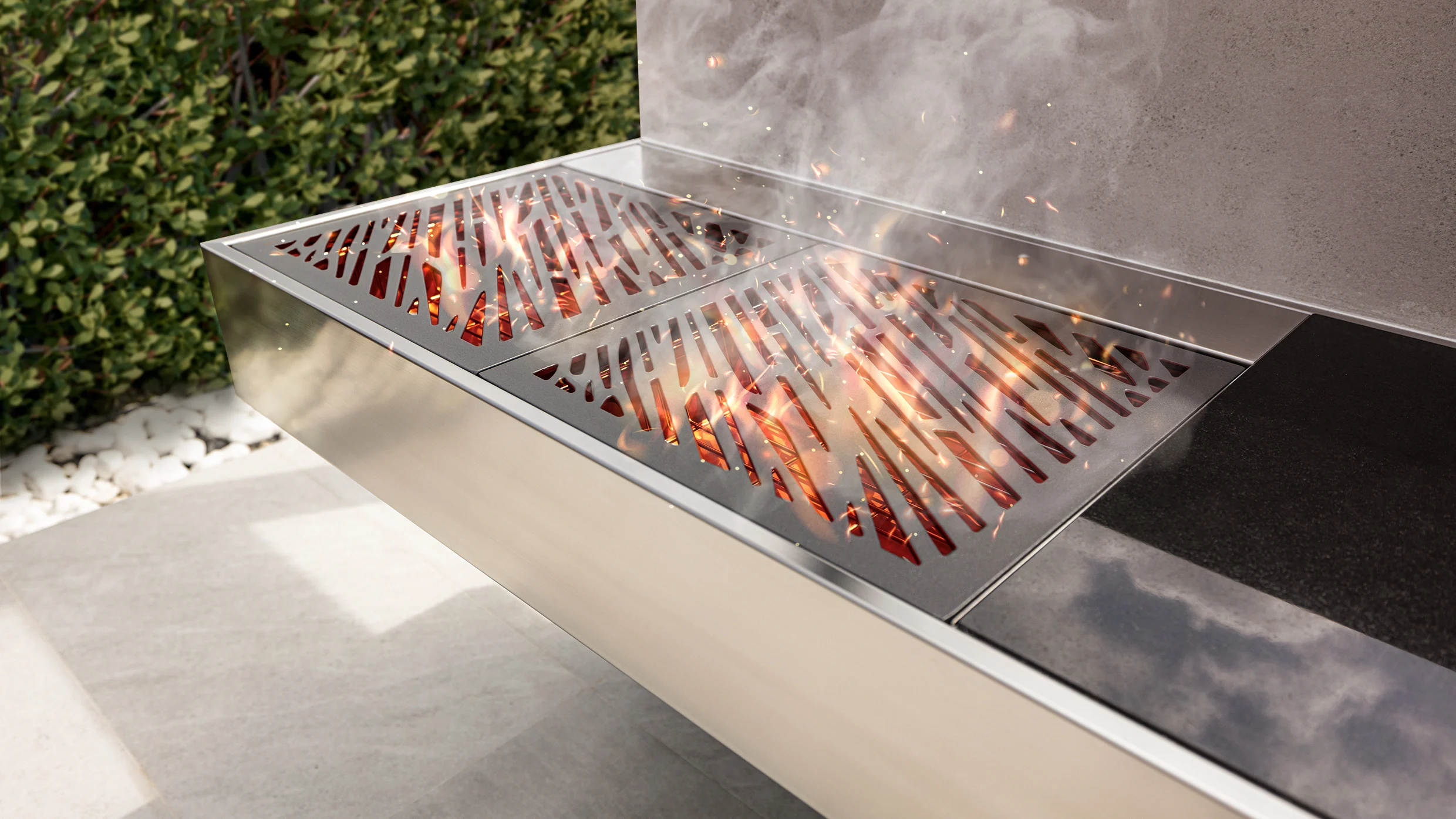 charcoal bbq outdoor kitchen