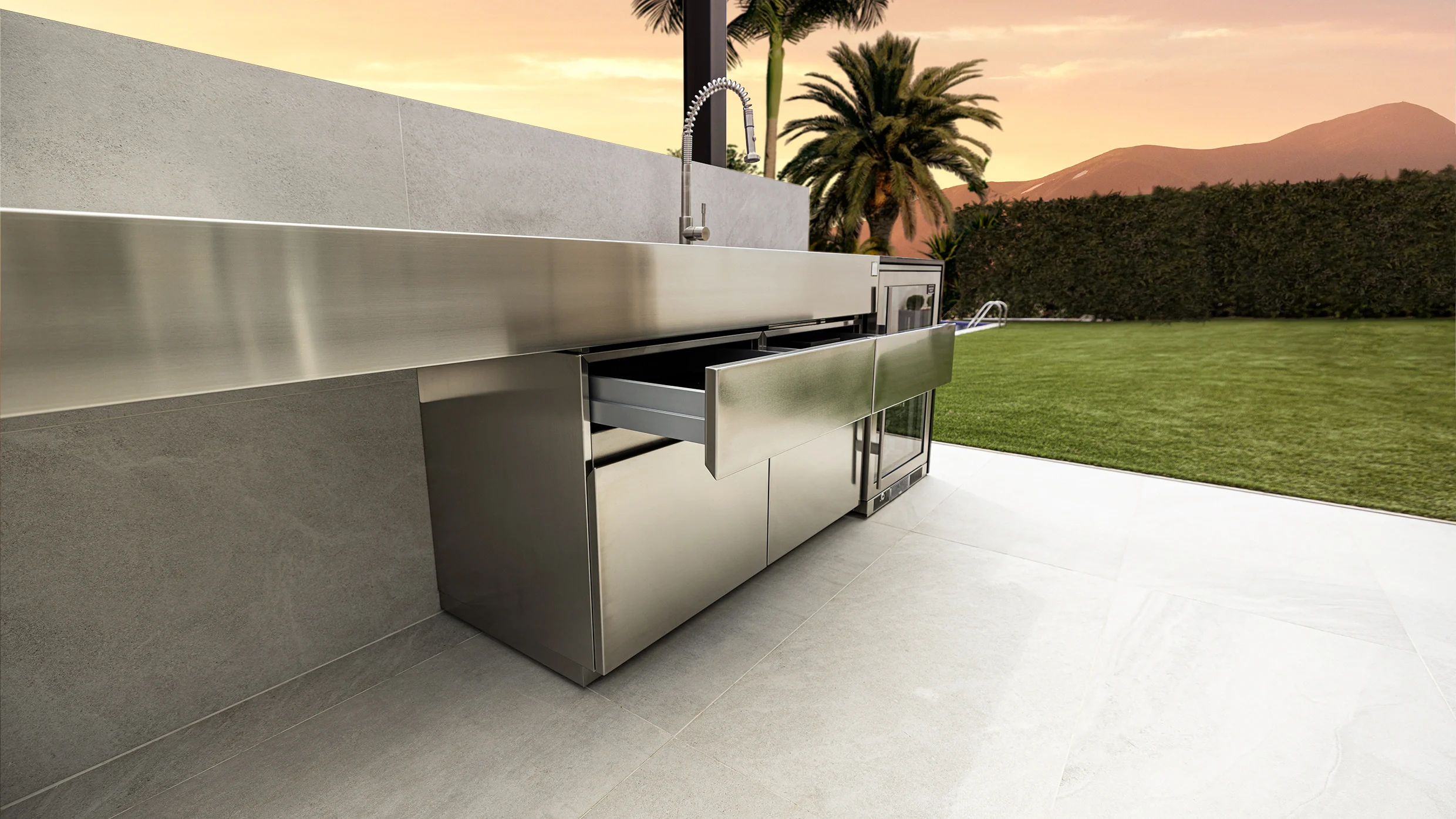 outdoor charcoal grill kitchen