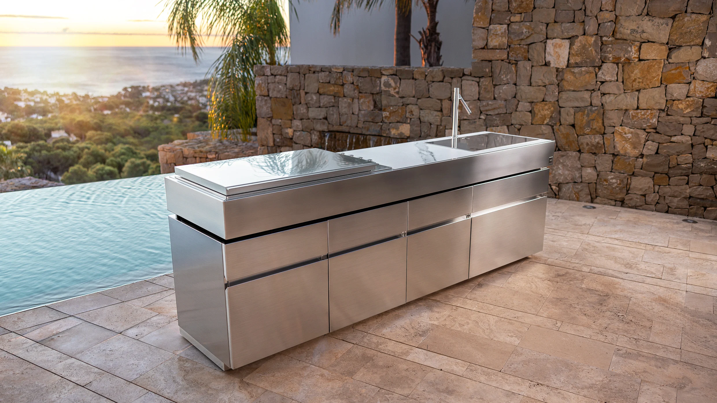 modern outdoor kitchen bar