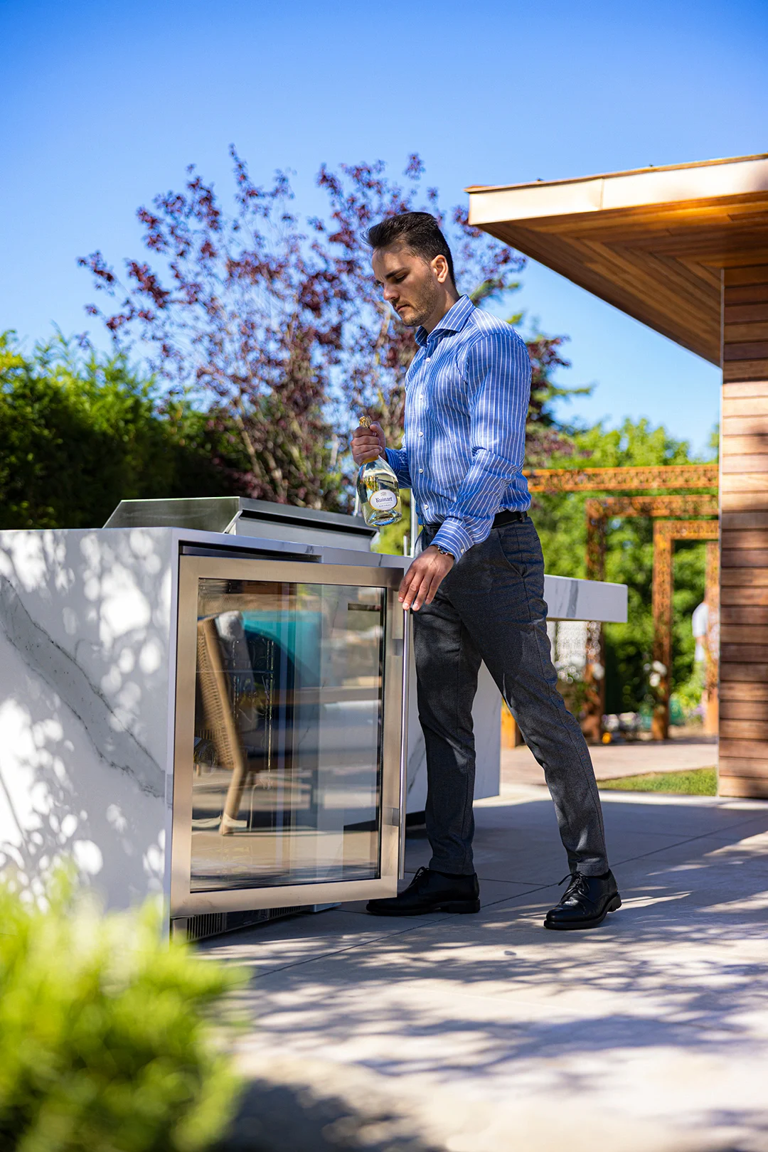 outdoor kitchen island with sink