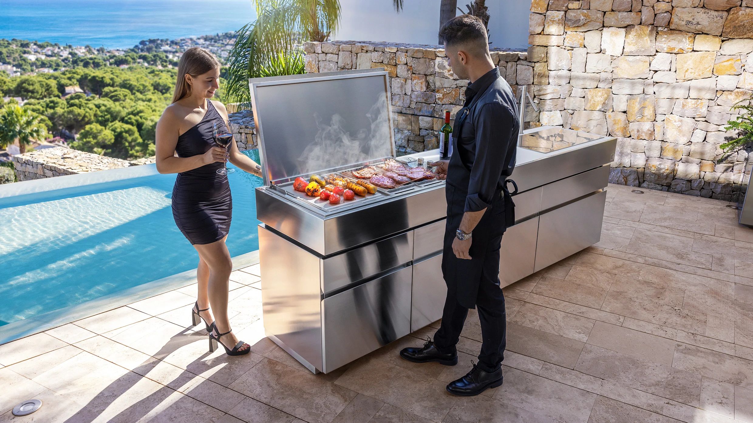 modern outdoor kitchen