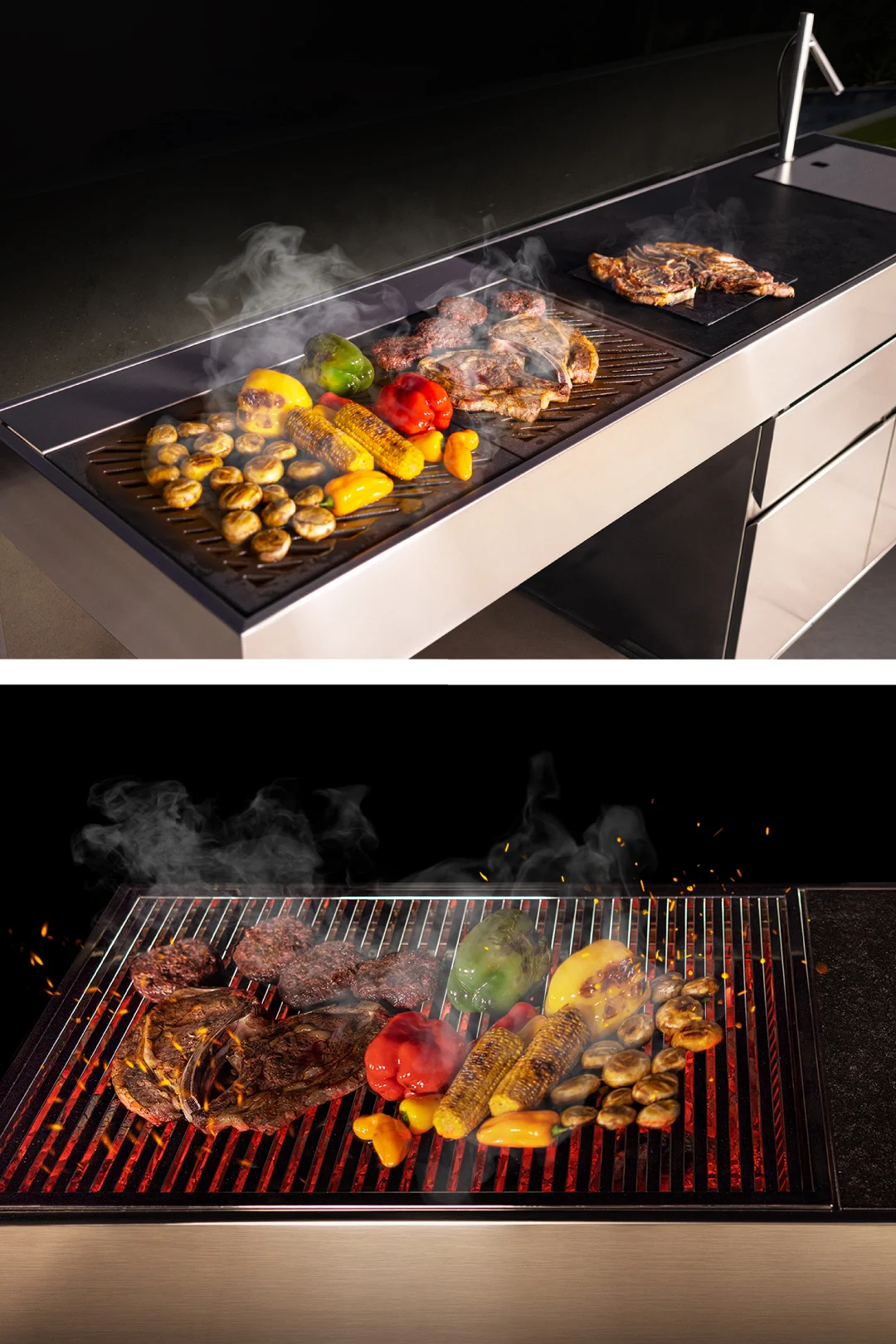 outdoor kitchen charcoal bbq