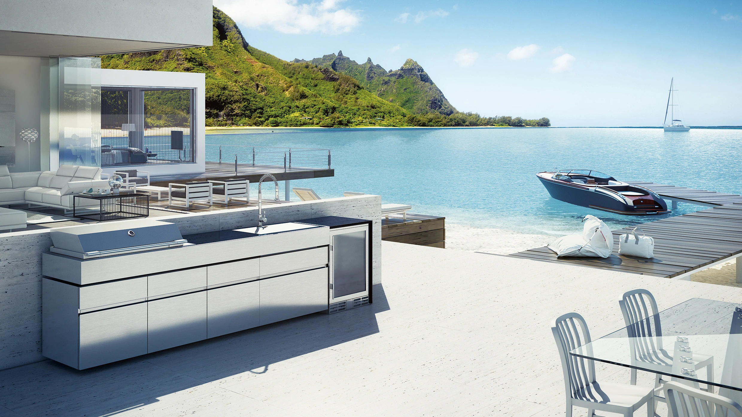 modern outdoor kitchen