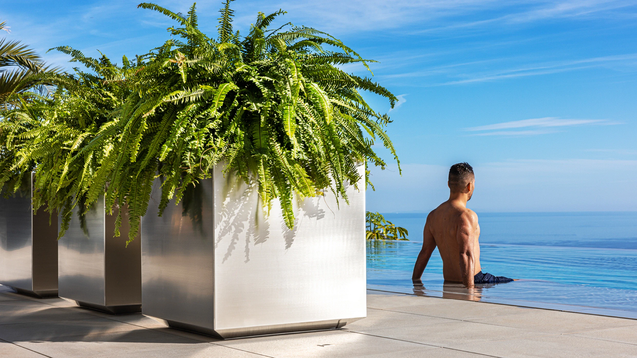 stainless steel outdoor planters