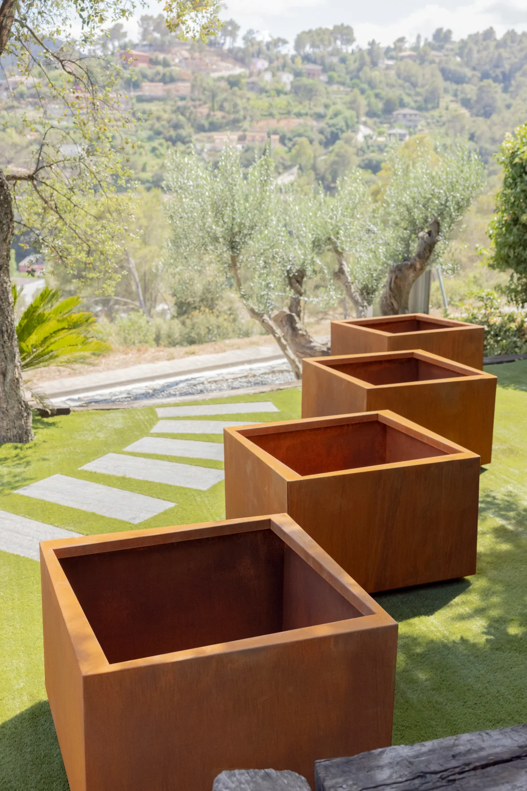 tall outdoor square planters