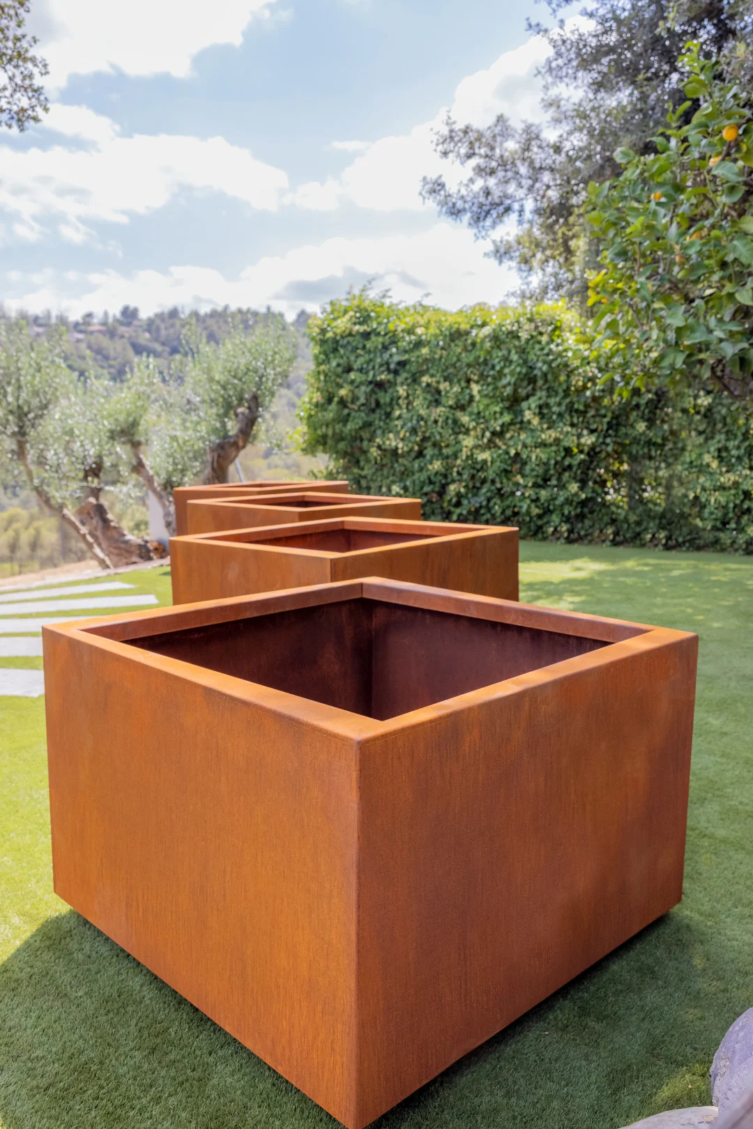large square planters outdoor