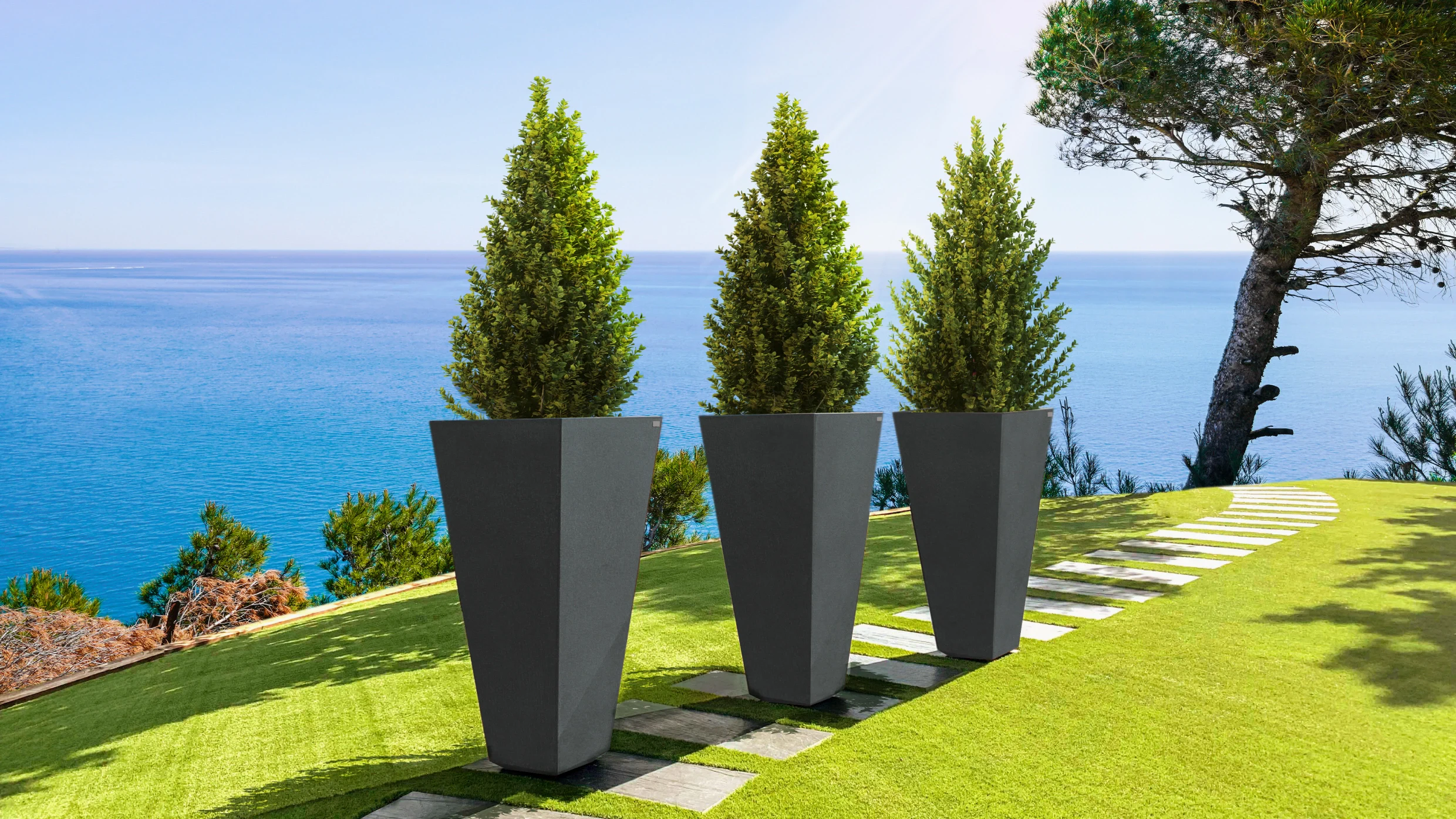 tall modern outdoor planters