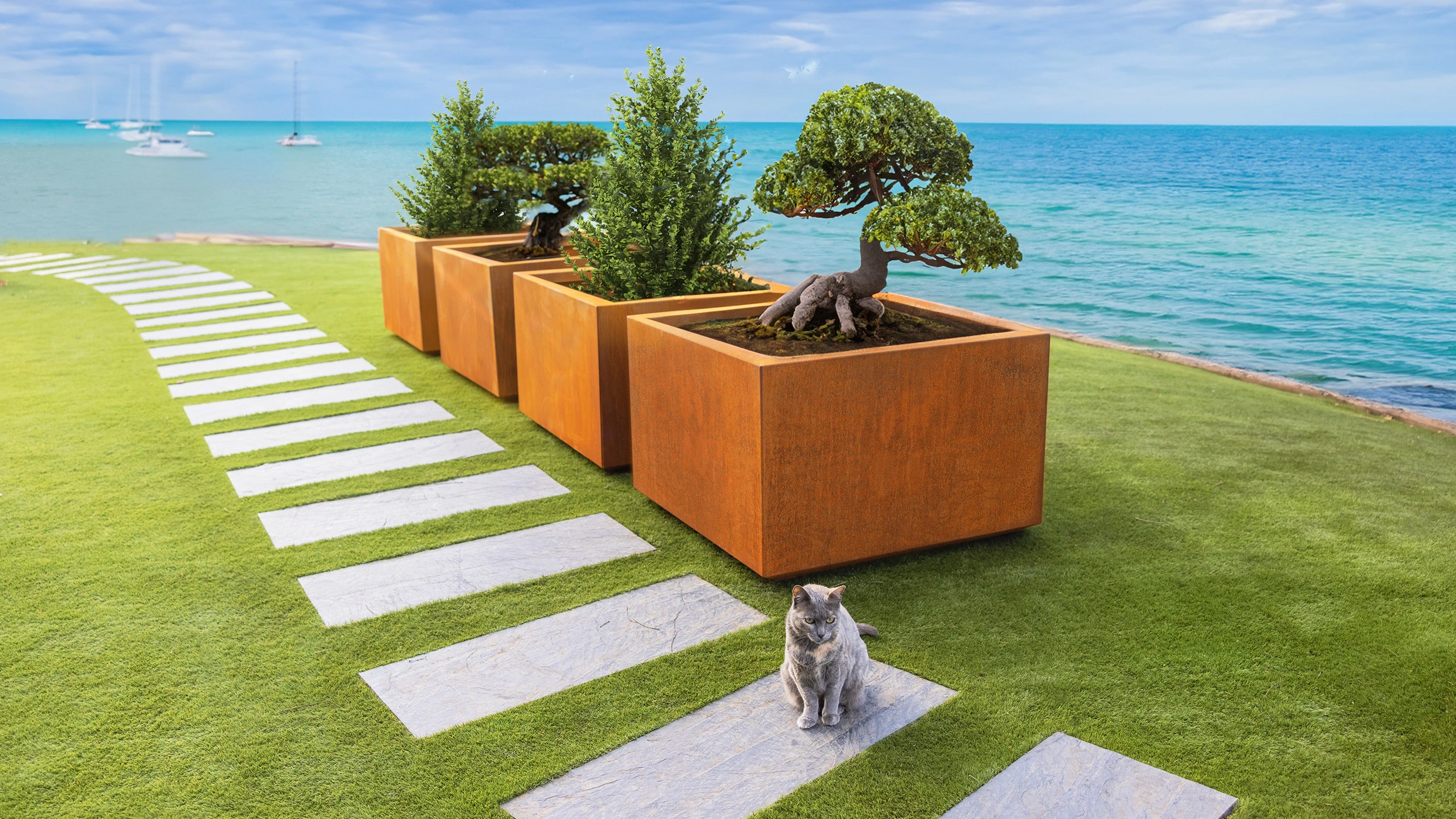 square outdoor planters
