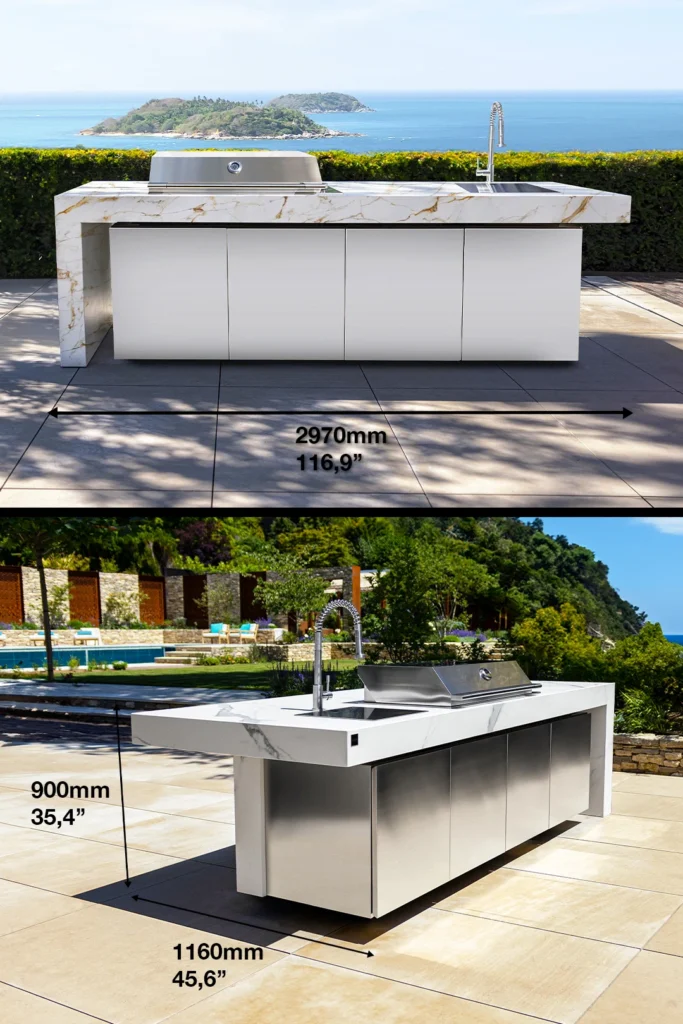 Outdoor island with sink outlet