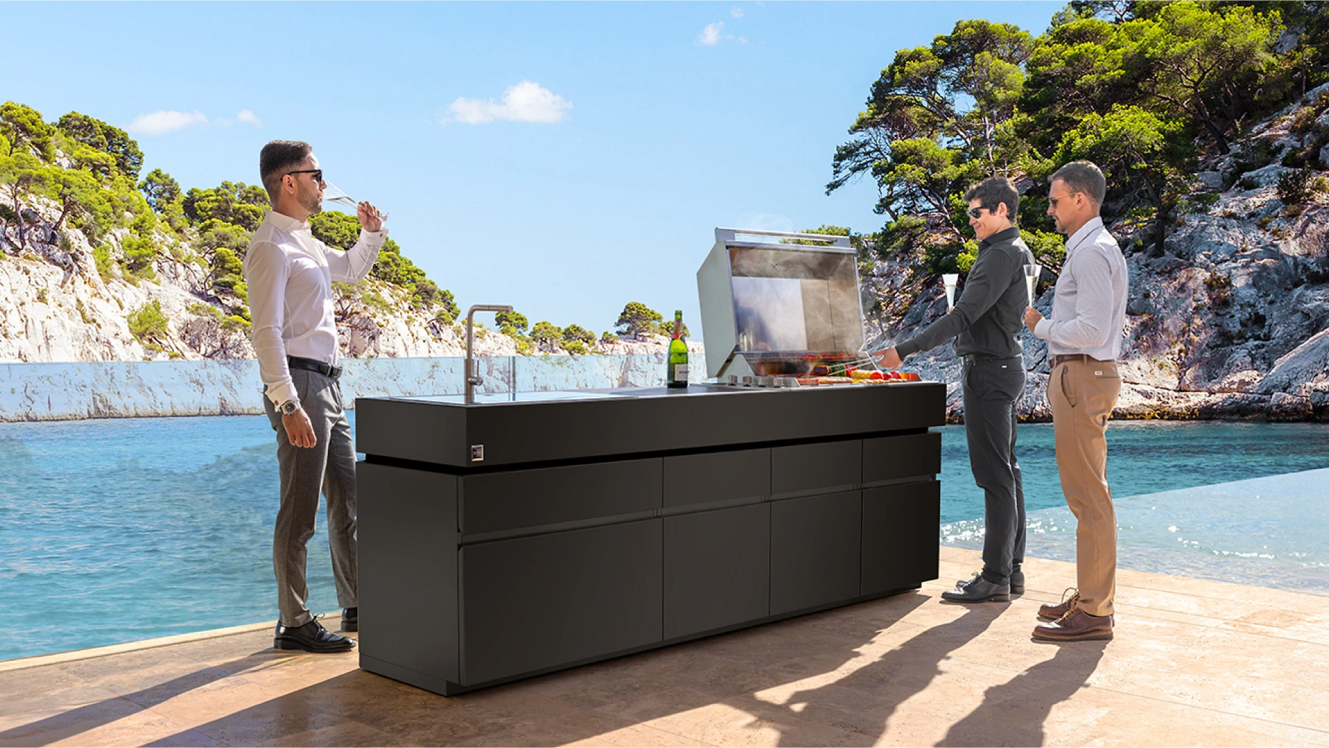 prefabricated outdoor kitchen islands